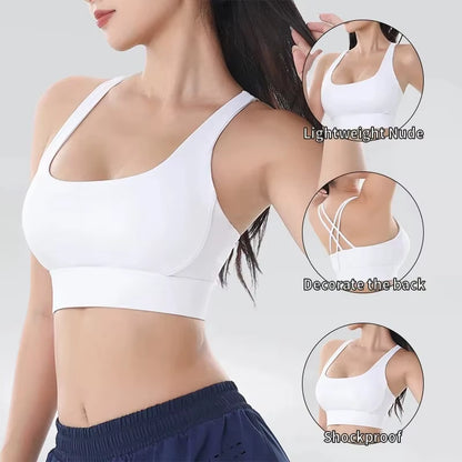 Breathable Women's Yoga Sports Bras - Racerback Nylon Gym Top